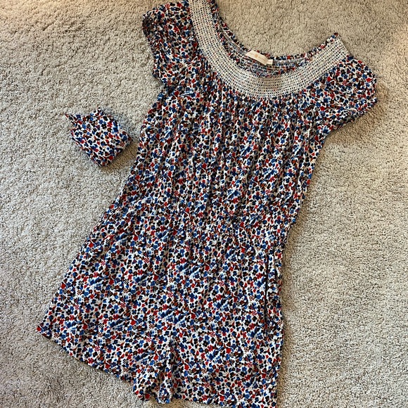 Tory Burch Wildflower Off the Shoulder Floral Print Playsuit Size Medium EUC - Picture 2 of 12